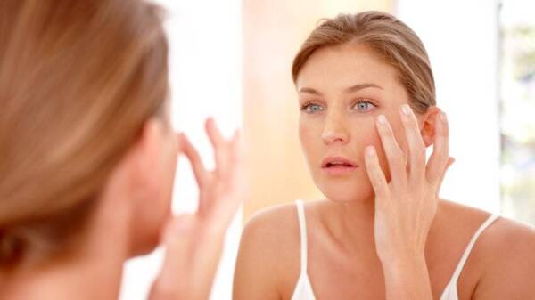 Taking care of her skin