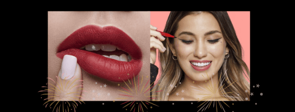 Pink and Red Beauty Influencer Asymmetrical Overlays Facebook Cover (1)